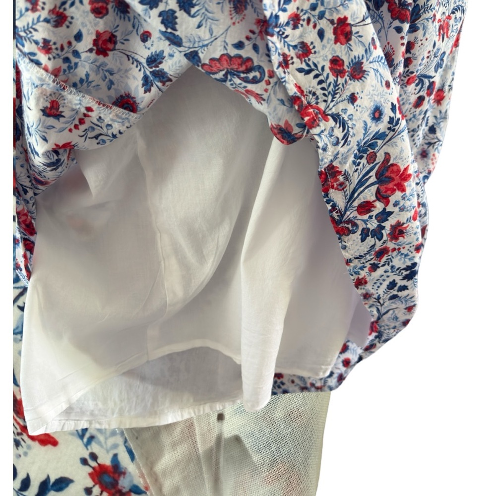 Vintage Ann Taylor Dress with Blue and Red Floral Pattern - Picture 5 of 5